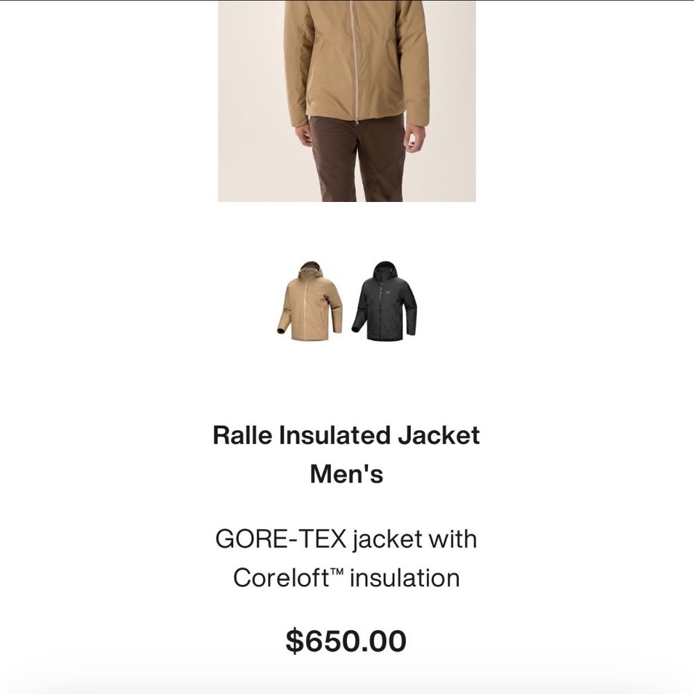 Brand New Arc’Teryx Men’s Gore-Tex insulated parka